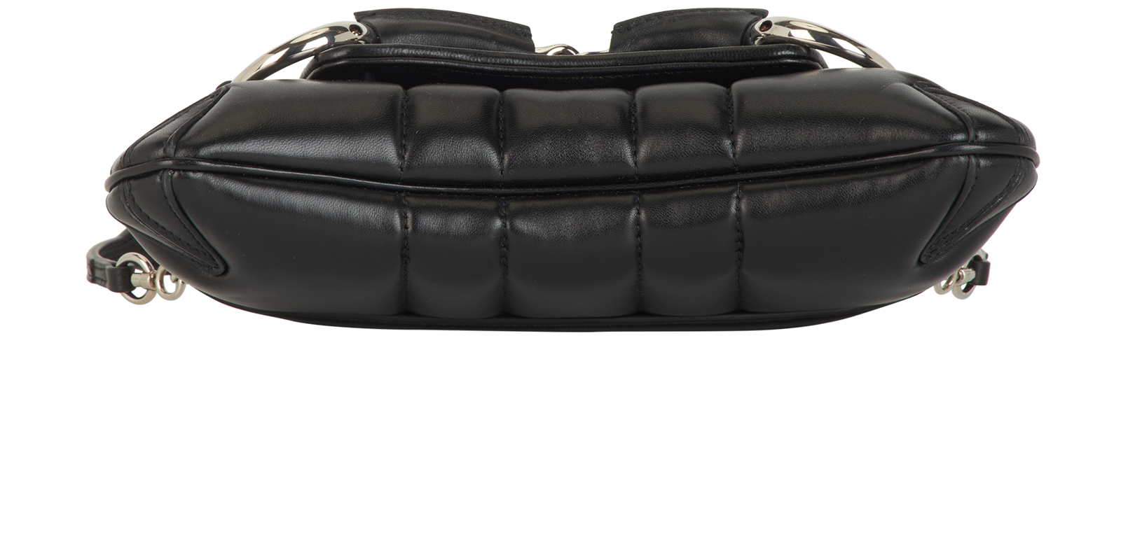 Small Chain Quilted Horsebit, &pound;1,100, Handbags, Black, Leather, Top view